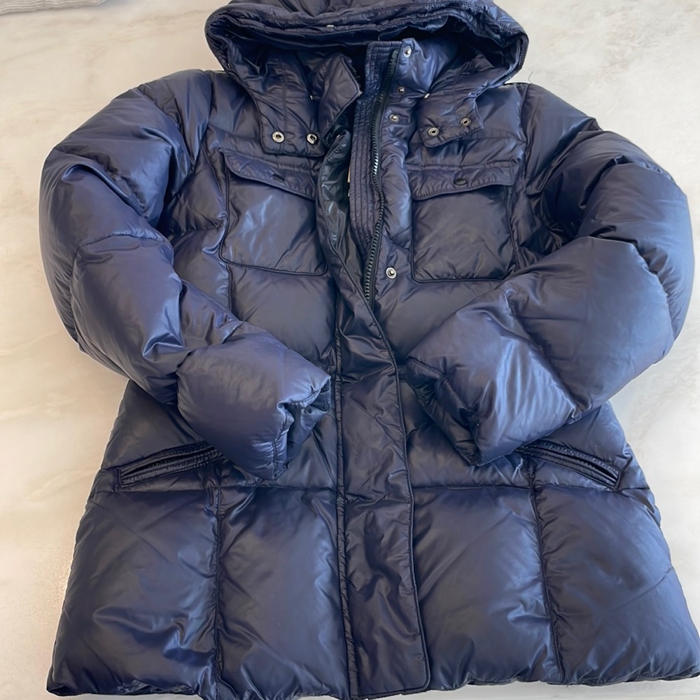 NWT Girls Eddie Pen Dark Blue Puffer Coat-Size 14